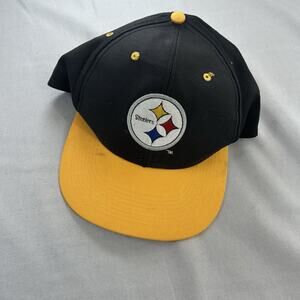 Vintage 90s Logo 7 Pittsburgh Steelers Snapback Hat Cap Football Black & Yellow